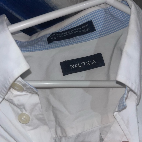 Nautice white longsleev button up shirt men - Picture 5 of 6